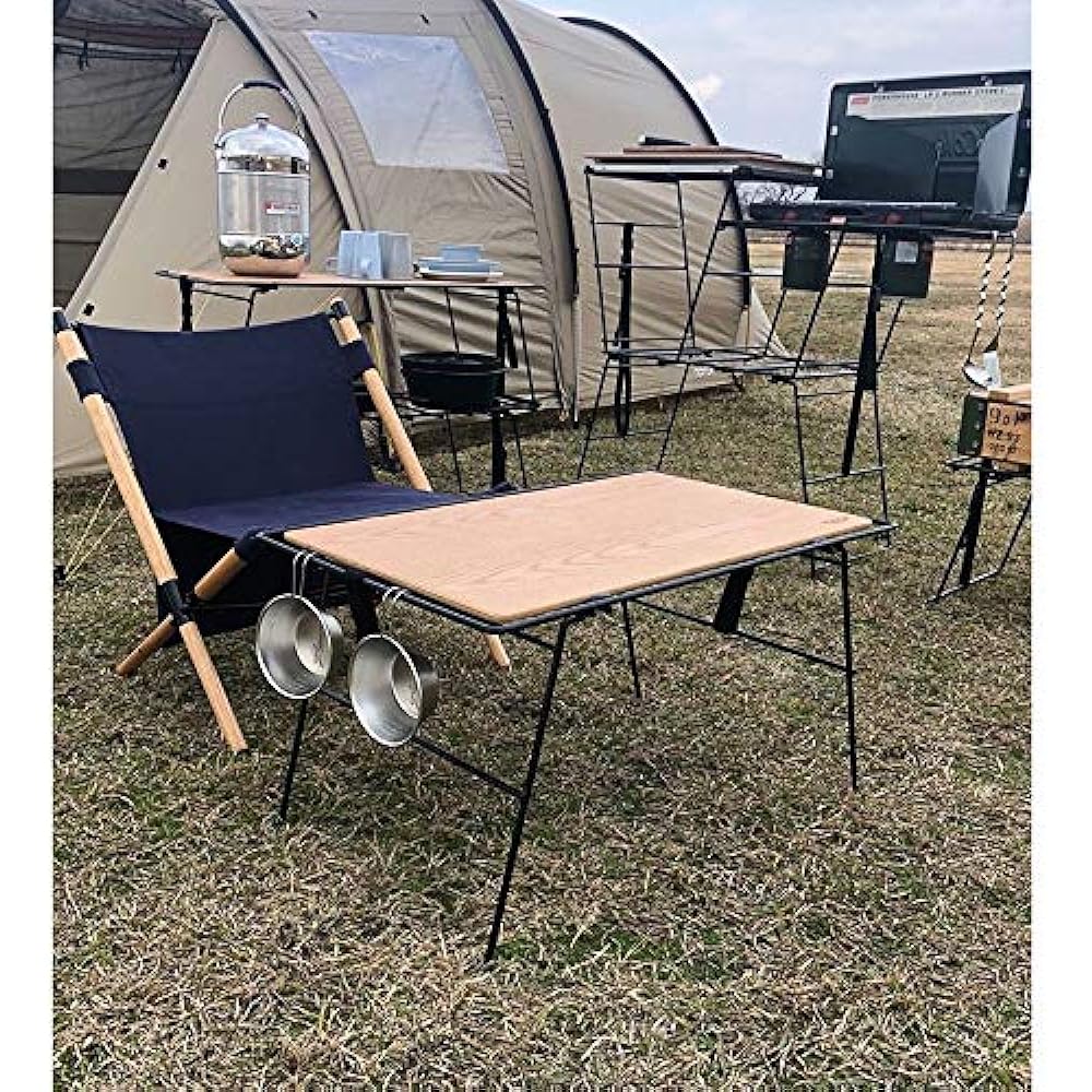 Hang Out Camping Folding Table Crank Multi Table CRK-MT70WD Natural