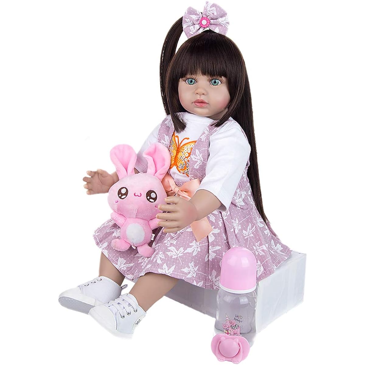 Silicone Reborn Baby Doll 48cm Realistic Green Eyes Toddler Reborn Girl Bebe Toys Kids Birthday Surprise