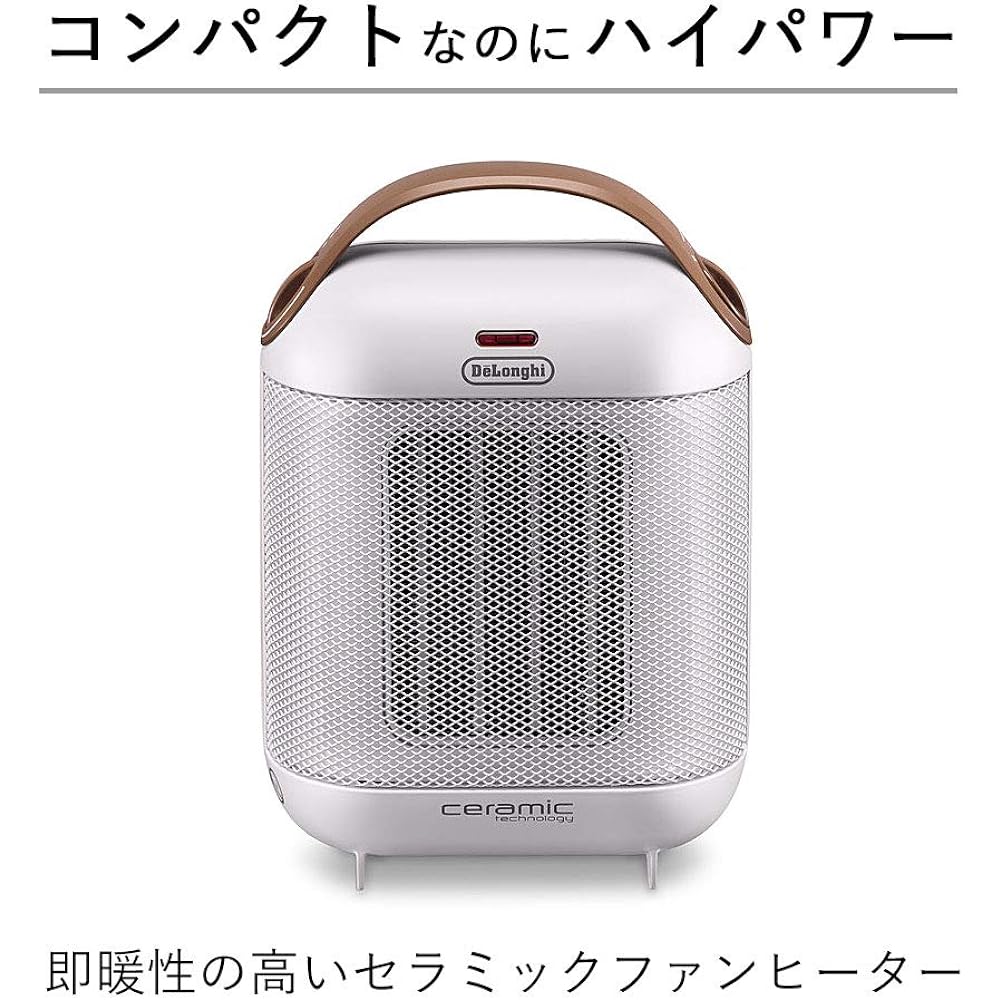 De'Longhi Fan Heater Capsura HFX30C11-IW Ceramic Heater Underfoot/Hands Italian Design Compact Thin High Power Air Blower Function Removable Filter [White] 5 Year Warranty with DeLonghi Family Registration