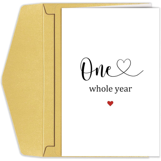 1 year anniversary card for couples, wedding anniversary card for husband and wife, sweet 1st anniversary card for him and her