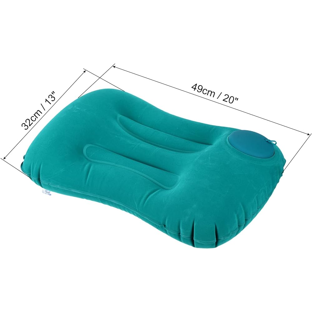 PATIKIL Camping Pillow 2 Pack Portable Camping Beach Pillow Ultra Light Inflatable Airplane Pillow Lumbar Support for Hiking Backpacking Sea Green Navy Blue