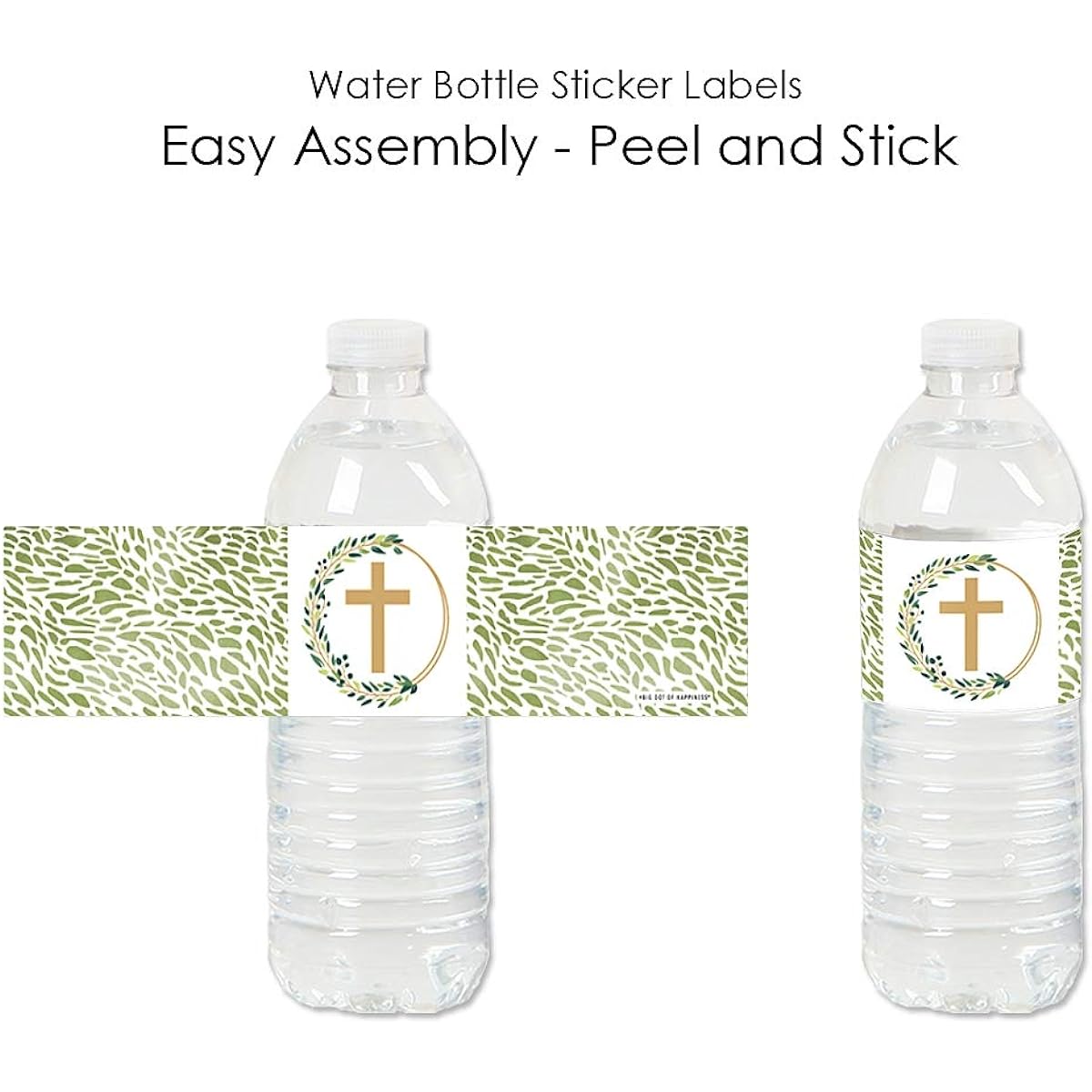 Elegant Cross - Religious Party Water Bottle Sticker Labels - Set of 20