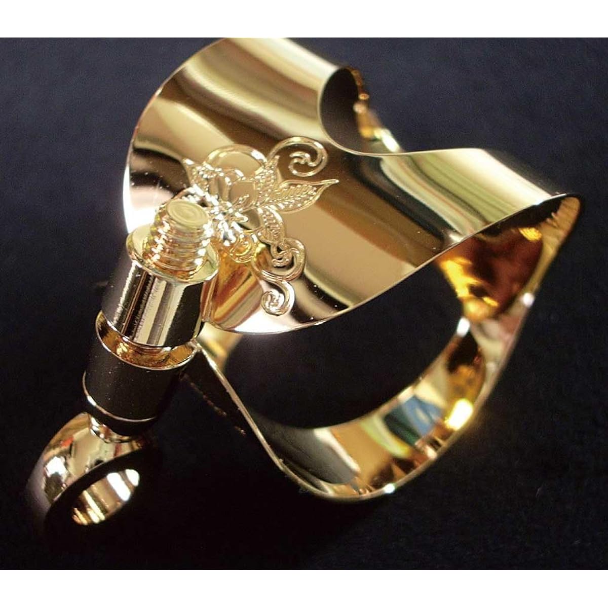 Bullseye Rubber Tenor Ligature 24K Gold Rouge Hot (24k Gold Plated)