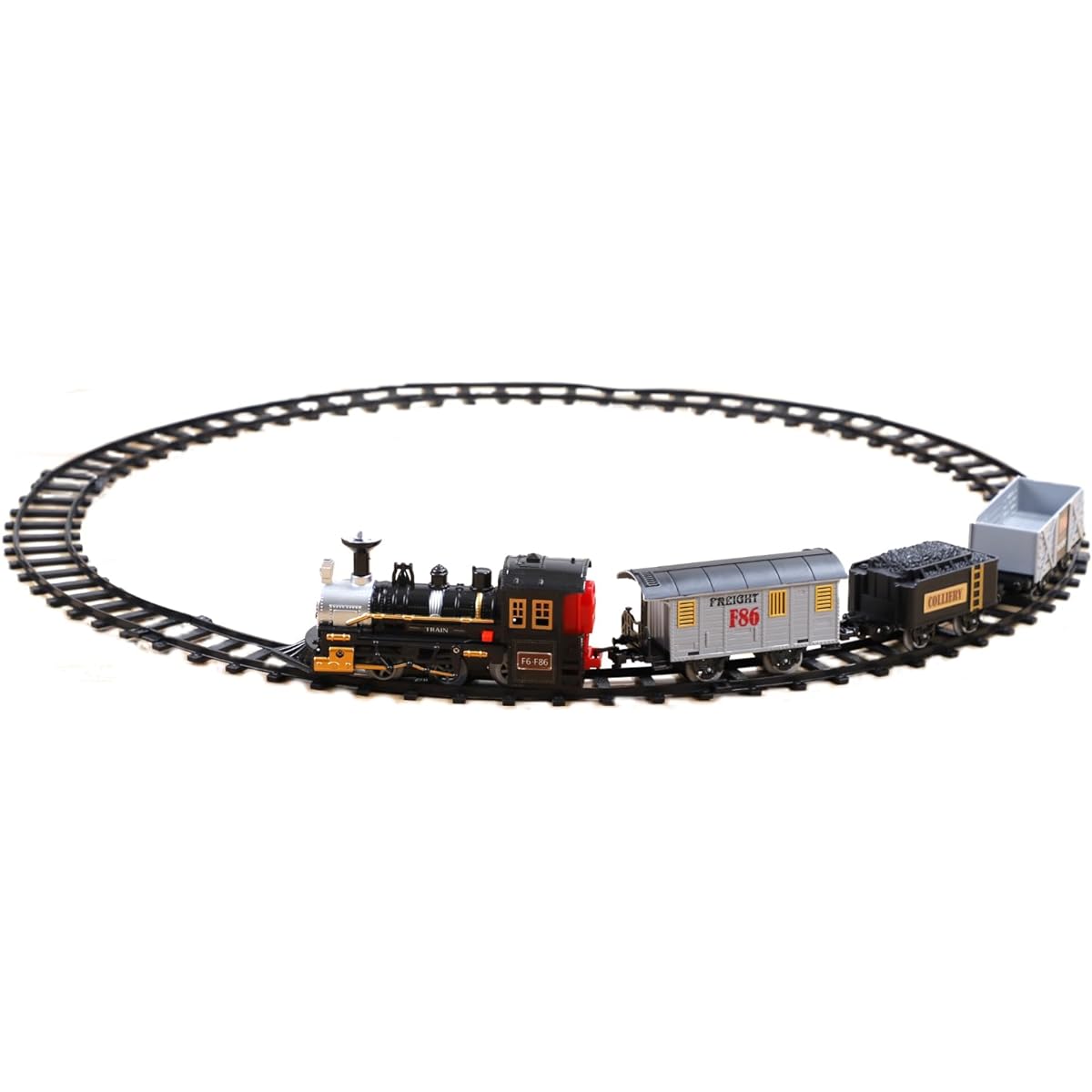 iHaHa Electric Train Set for Kids, Battery Operated Train Toy Locomotive Engine, 3 Cars and 10 Tracks, Classic Toy Train Set for Halloween, Birthday, Ages 3, 4, 5, 6, Boys and Girls