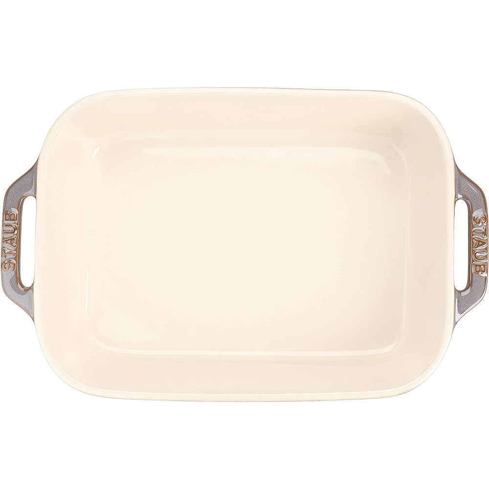 staub "Rectangular Dish Antique Gray 27 x 20cm" Ceramic Gratin Dish Oven Microwave Safe [Authorized Japanese Product] Dish 40511-884