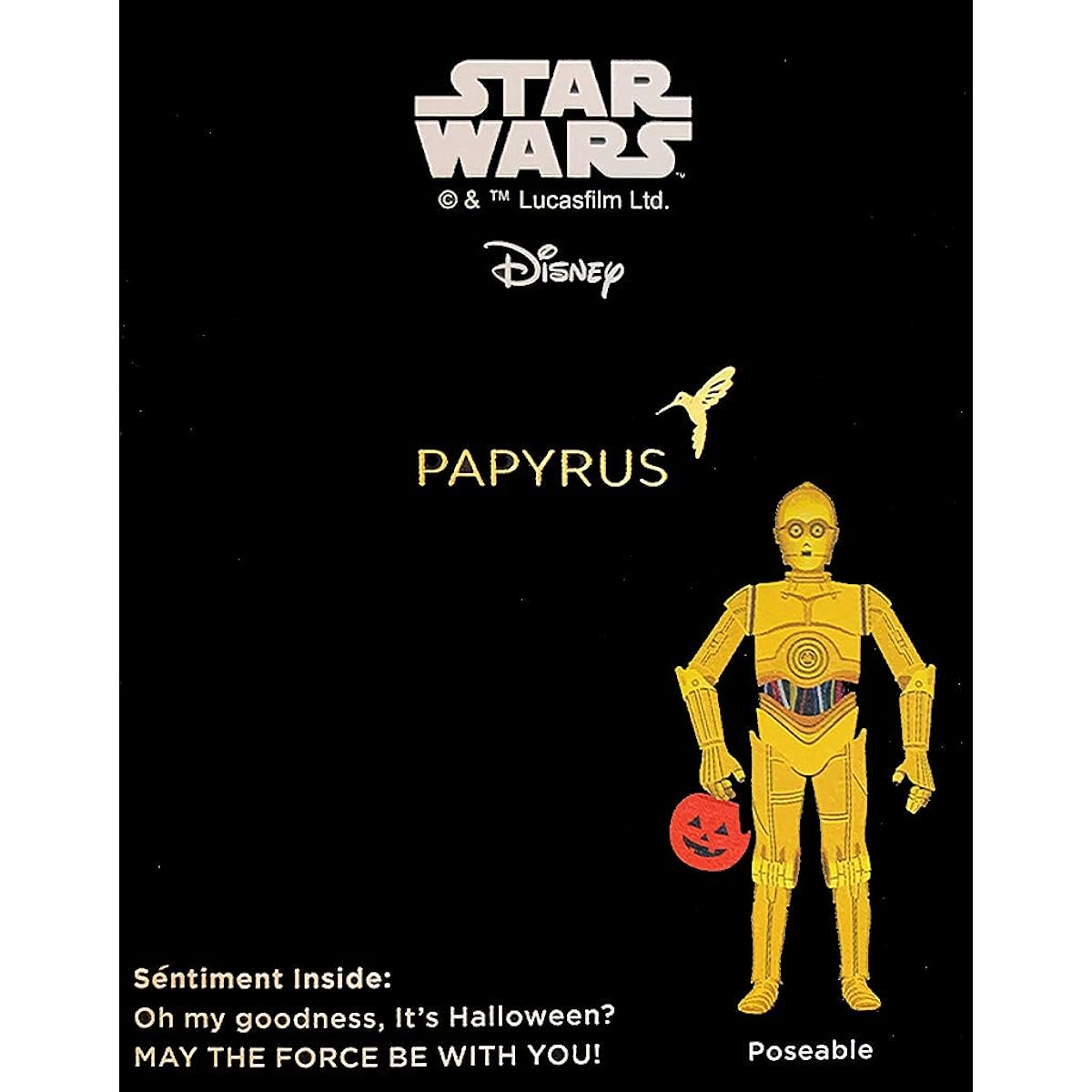 Papyrus Halloween Cards - Disney Star Wars Poseable C-P30 1 each