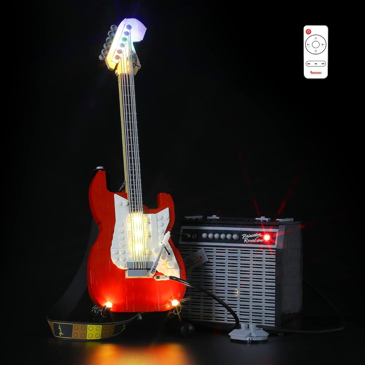 BRIKSMAX LED Light Kit for Fender Stratocaster - Compatible with Lego 21329 (LEGO Set Not Included)