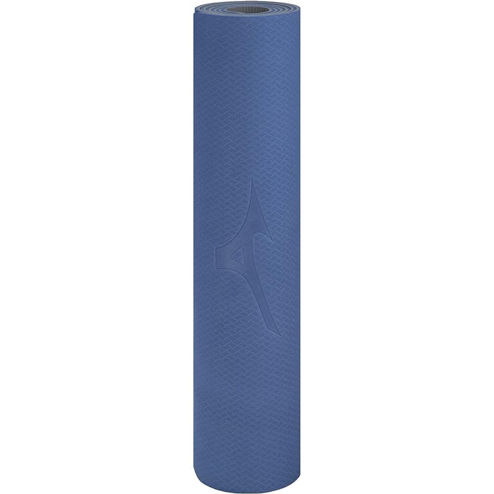 MIZUNO Health Training Equipment Yoga Mat Length 1830mm x Width 610mm x Thickness 6mm TPE (Thermoplastic Elastomer) Embossed Can Be Sprayed Easy to Clean Low Odor Navy/Gray C3JET201