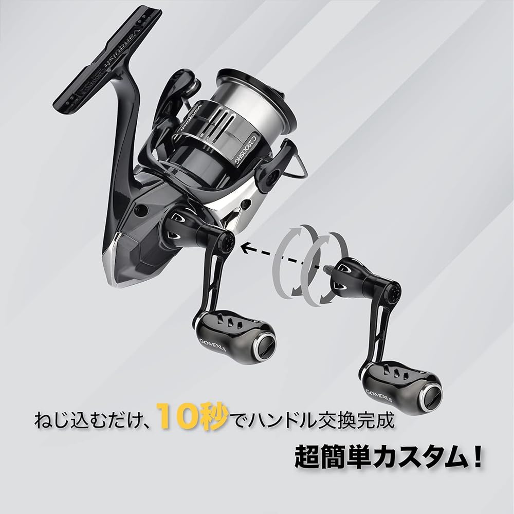Gomexus CJ35 Reel Handle Shimano Spinning Reel Compatible Reel Single Handle Vanquish Twin Power Stella Replacement 35mm with Handle Knob Bass Magochi Flounder Light Game Fishing For Left and Right Use