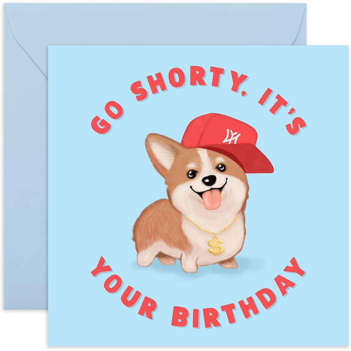 Central 23 - Cute Animal Birthday Card - "Go Shorty, It's Your Birthday" - For Girlfriend - With Funny Dog Bun - Fun Stickers Included