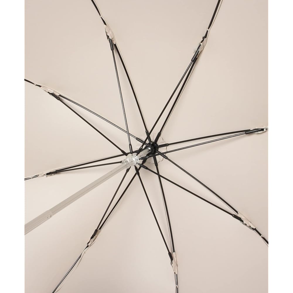 LANVIN en bleu Long Umbrella Parasol [For Sunny or Rainy Days, Shading] 50cm Bijou Ribbon Long Umbrella 11572 Beige
