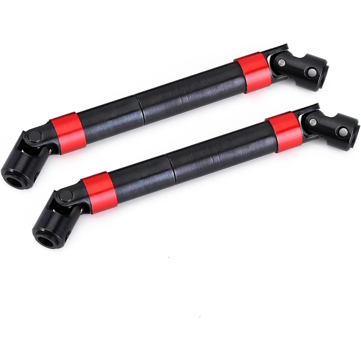 HOTSTORM Steel Drive Shaft Metal 2pcs Front & Rear CVD Drive Shaft Axial SCX6 JLU Wrangler Upgrade Parts (Red)