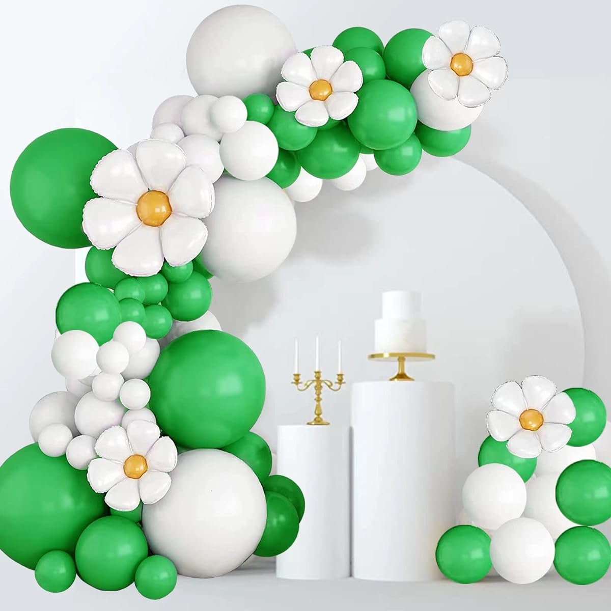 White Green Balloon Garland Kit Arch Baby Shower Different Size Latex Balloons Decorations Happy Birthday Party Wedding Jungle Decorations
