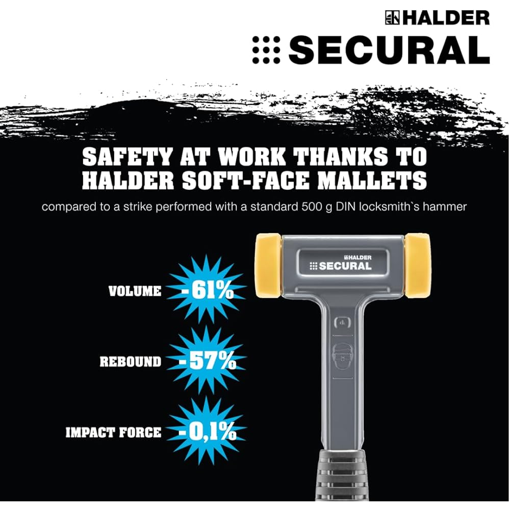 Rohmheld Halder HALDER Shockless Recoilless Secular Hammer Polyurethane (Yellow) Diameter 30 x 40 3380.040