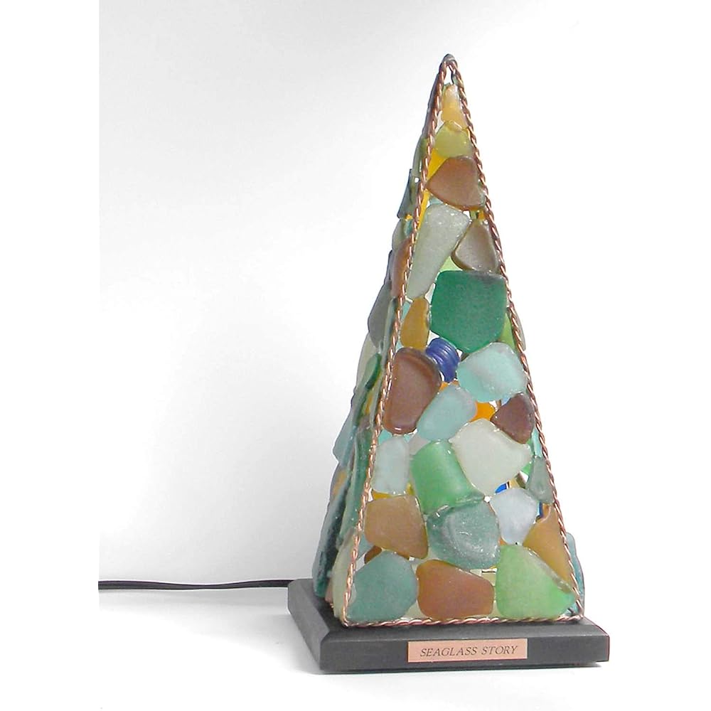 Sea glass pyramid lamp L chic mosaic color