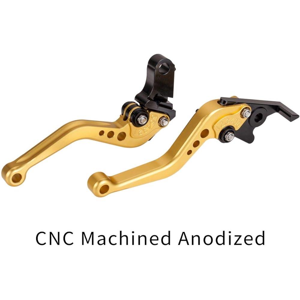 Hopider Short Brake Clutch Lever for Yamaha YZF R1 2004-2008, YZF R6 2005-2016, R6S Canada Version 2006, R6S EUROPE Version 2006-2007 Black Gold Hopider17