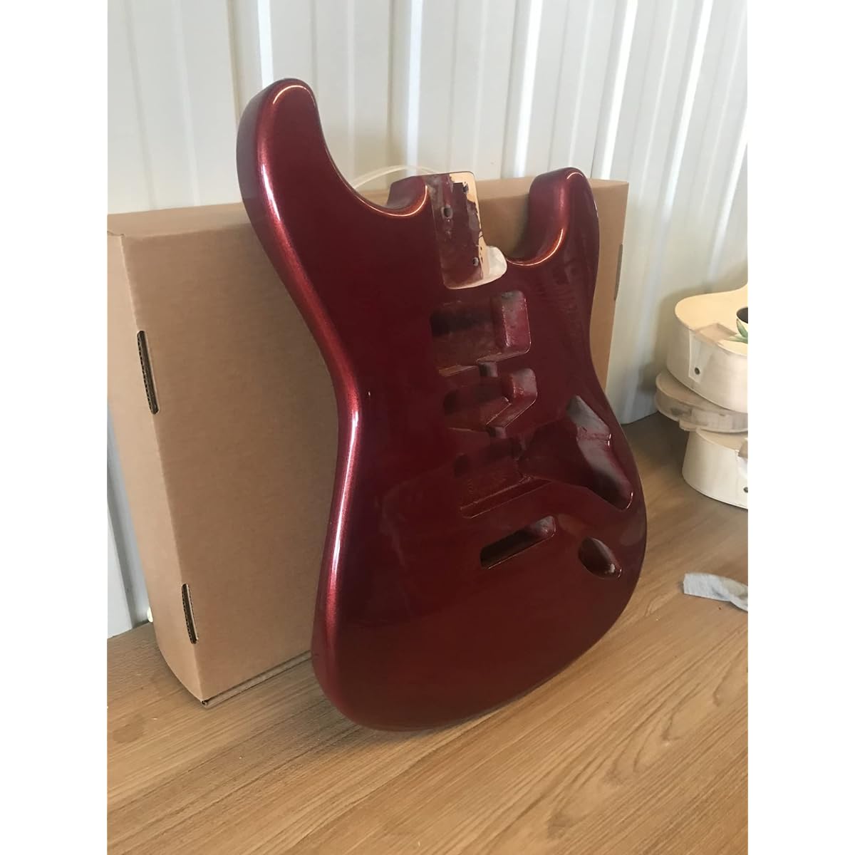 Guitar body Blue electric guitar body Guitar panel Wood Guitar barrel (Color: 02)