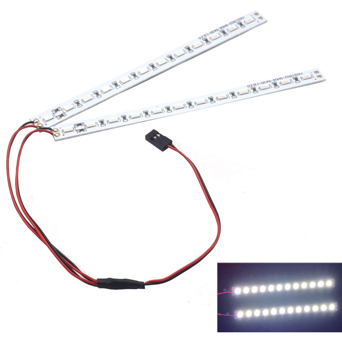 Vgoohobby RC 24Leds Chassis Light Aluminum Decorative Dazzle LED Strip 6V HSP HPI Recat Racing 1/8 1/10 RC Car Crawler Buggy Truck (White)