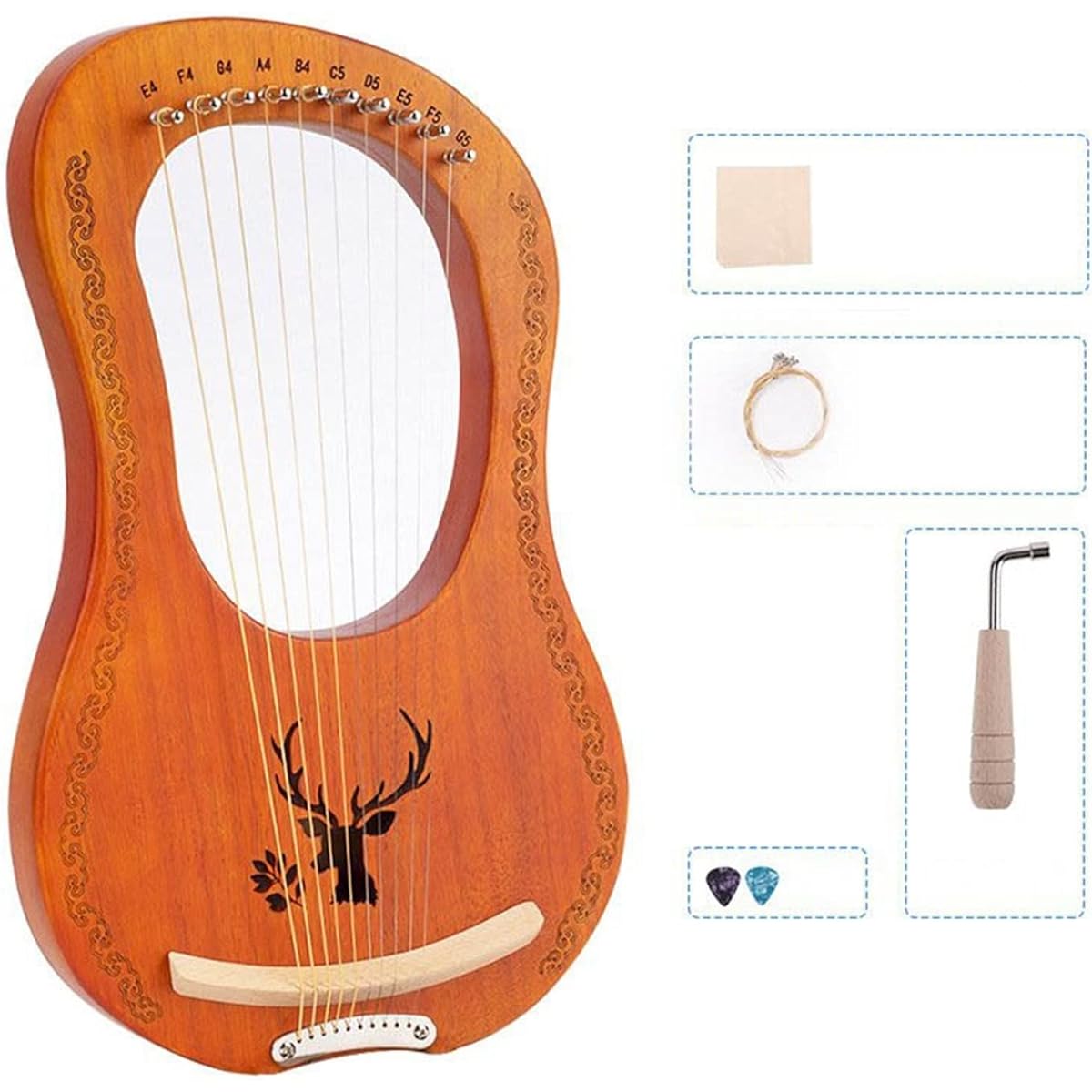 WowZza 10-string Lyre Harp Beginner Instrument Lyre Harp/4