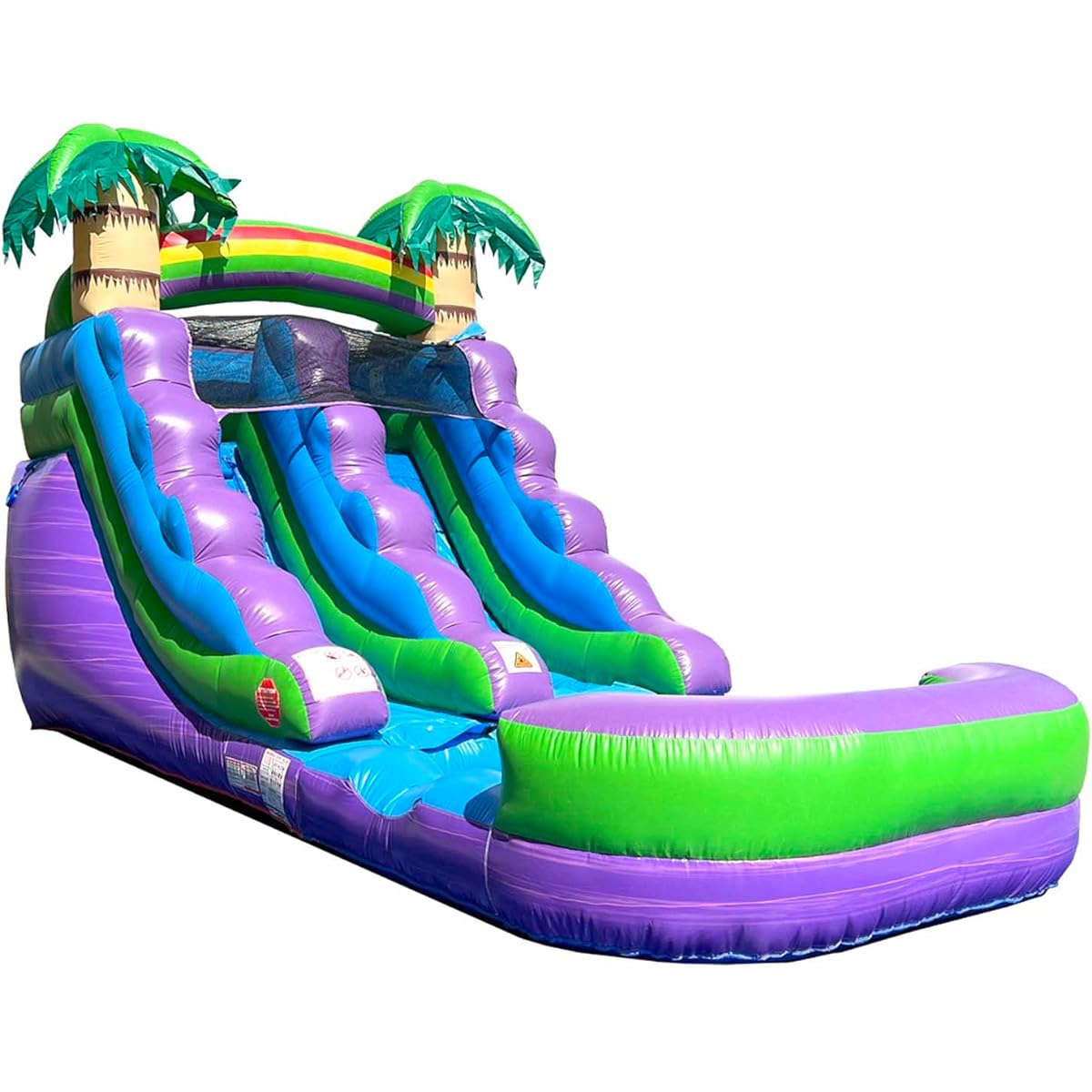 Pogo Bounce House Inflatable Water Slide for Kids (No Blower) - 21' x 9' x 12' Backyard Inflatable Slide for Summer Fun - Purple Marble Slide with Water Pool