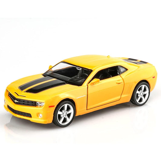 TOKAXI 1/36 Scale Chevrolet Camaro Diecast Car Model Camaro Bumblebee Pull Back Toy Car for Boys Girls Gift (Yellow)