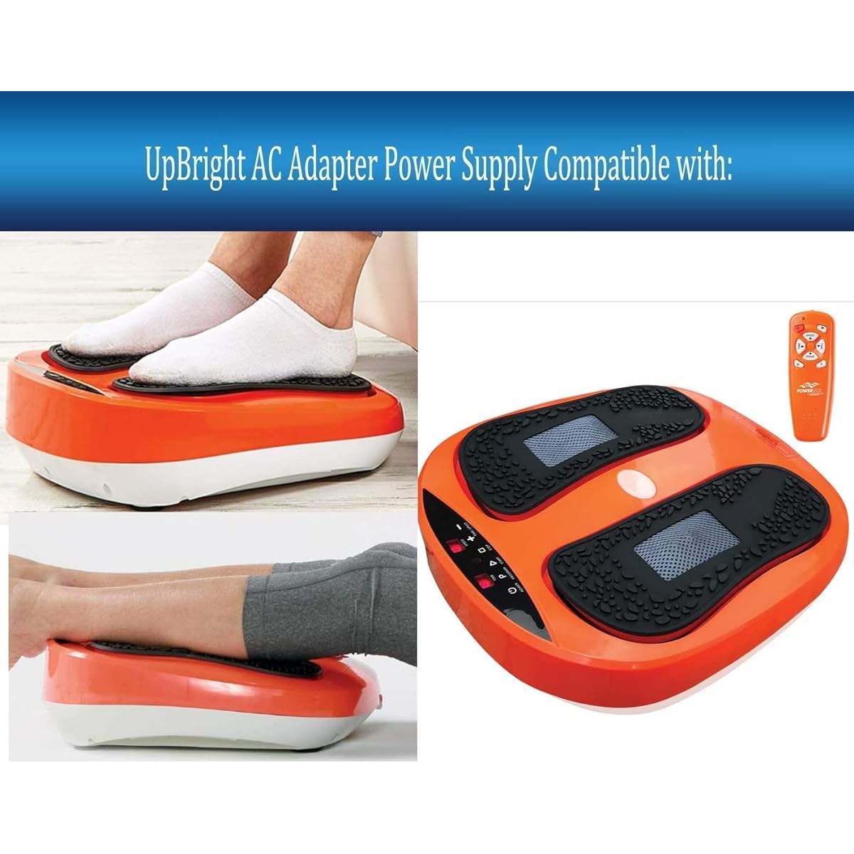 UpBright 24V AC/DC Adapter Powerfit pl-1911 PowerLegs Powerfit Platform Vibrating Plate Electric Shiatsu Foot Massager Platform XH2400-1500W 24VDC 30W 1.5A Power Cord Charger