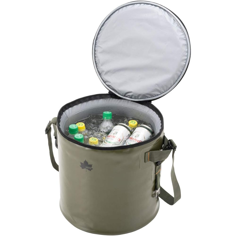 LOGOS Waterproof Drum Party Cooler 81670810 Khaki (Approx.) Width 35 x Depth 35 x Height 38 cm