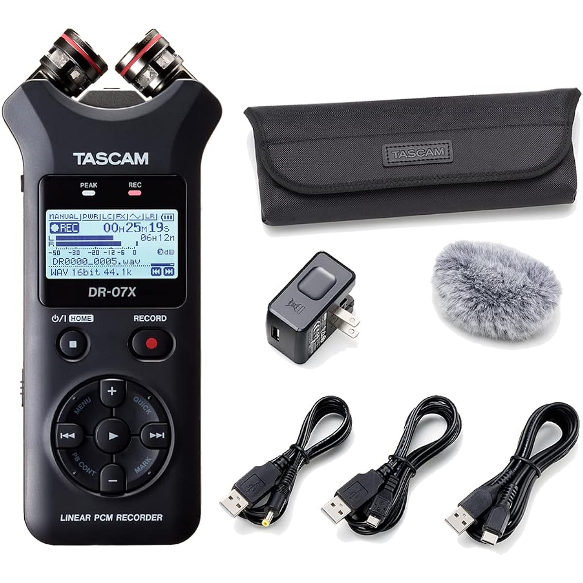 TASCAM DR-07X + Accessory Pack AK-DR11GMKIII Set Latest Accessory Package Set Tascam