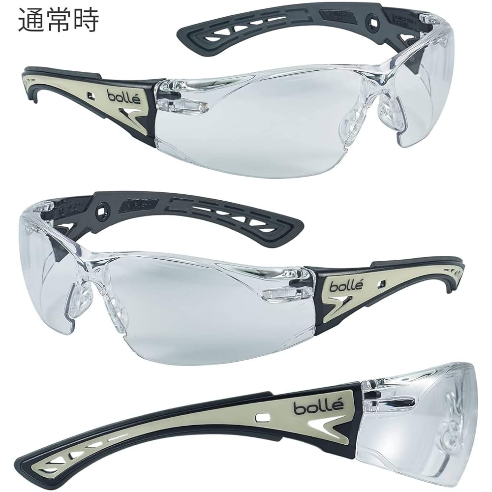 [bolle SAFETY] Rush Plus Glow 4-piece set (goggle body/gasket kit/semi-hard case/original cloth) GLOW ((semi-hard case) glow, clear)