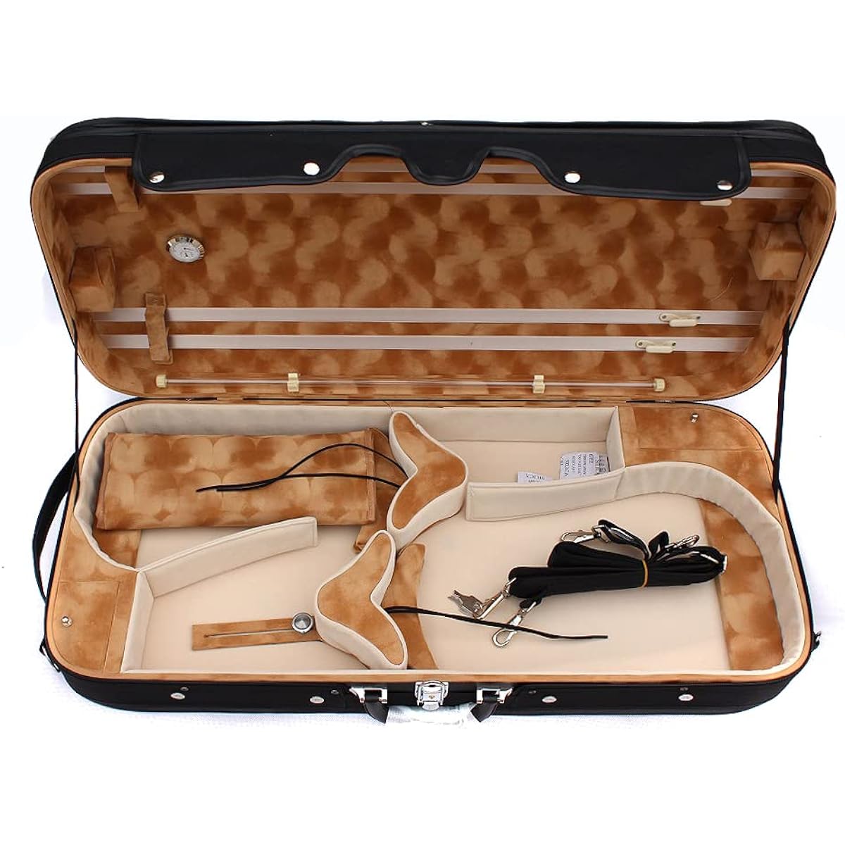 Double Violin Case Viola Case Strongwood Violin Box Full Size with Back Strap Viola Box