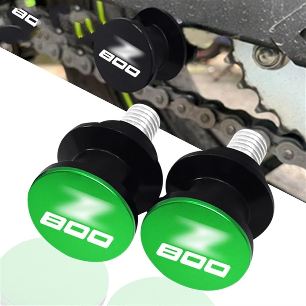 DEMUR 8mm Motorcycle Stand Screw Slider Bike CNC Swingarm Spool Slider Protector For Kawasaki Z800 Z 800 Z800 2012-2018 2017 Swingarm Slider Spool (Size: B Green)