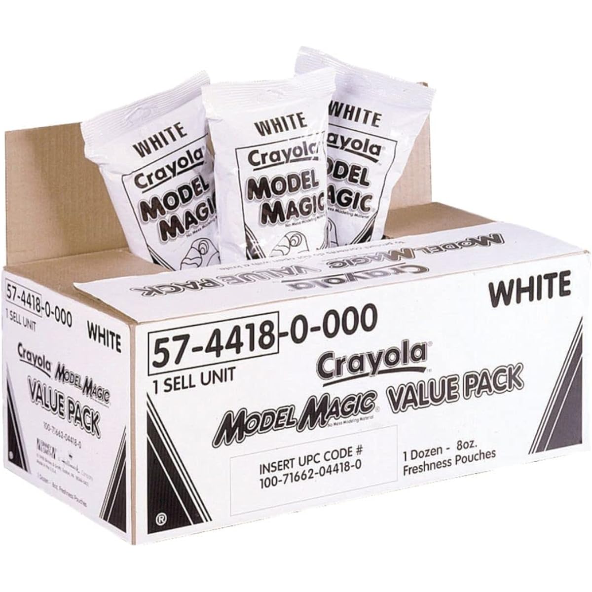 Model Magic Clay Powder White 8oz Bag x 12 Bags Sold in Boxes of 96oz