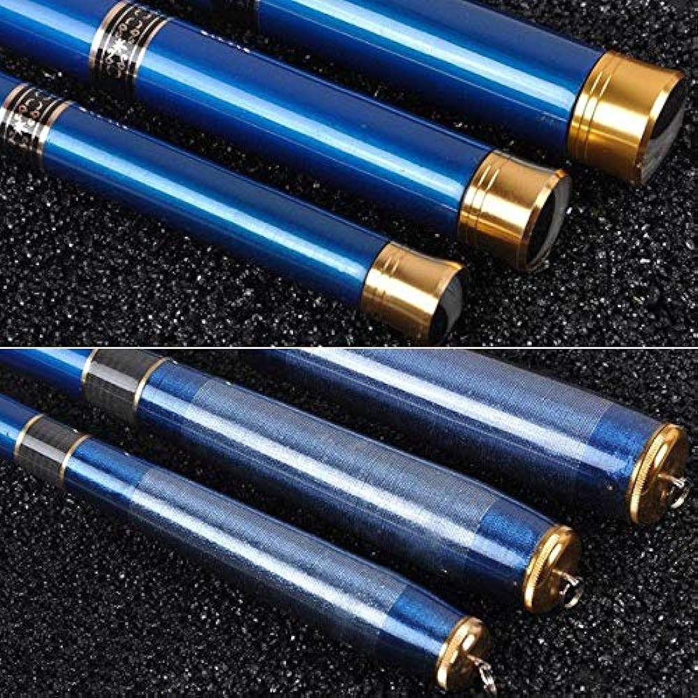 Wellvie Compact Mountain Stream Rod, Carbide Fishing Rod, Ultra Lightweight 630, Closing Dimensions Approx. 45cm, Carbon Rod, For Yamame/Amago/Char/Rainbow Trout/Haya/Rockfish, etc. Beginners (Blue)