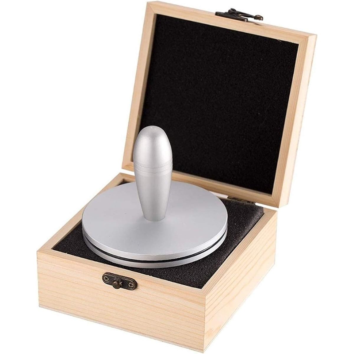 Wooden Box LP Vinyl Record Cleaner Clamp Vinyl Record Lable Saver Protector Waterproof Aluminum Alloy Gramophone Musical Instrument Care Tool