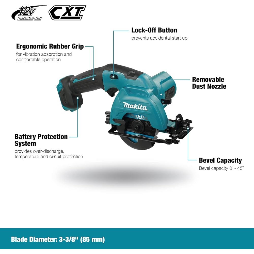 Makita Rechargeable Circular Saw 10.8V Blue Blade Diameter 85mm/Depth 25.5mm Battery Charger/Case Sold Separately HS301DZ