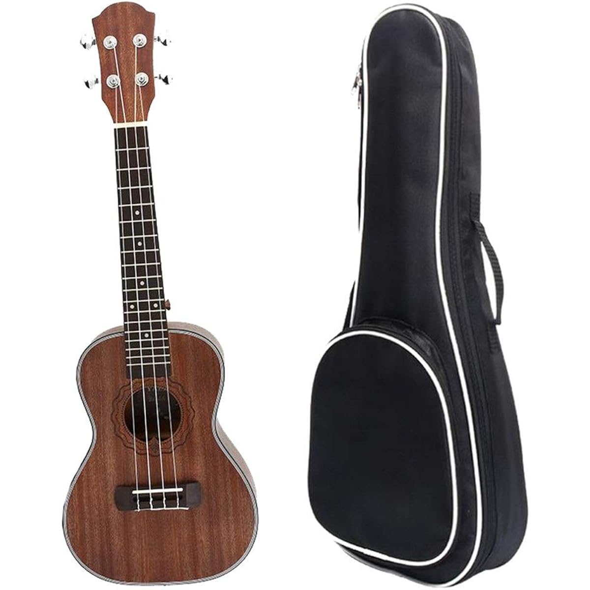 Ukulele Matte Finish Mahogany 23 Inch Traditional Concert Ukulele Uke Hawaii Kids Small Guitar with Gig Bag for Kids Students Beginners with Ukulele Bag (Color: Wood, Size: 23 inches)