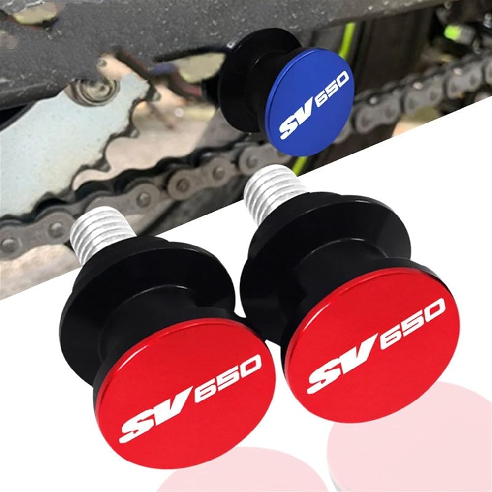 DOOREX 2Pcs CNC 8mm Stand Screw Protector Motorcycle Swingarm Slider Spool Suzuki SV650 SV650S SV 650 SV650 1999-2019 Swingarm Slider Spool (Size: Titanium)