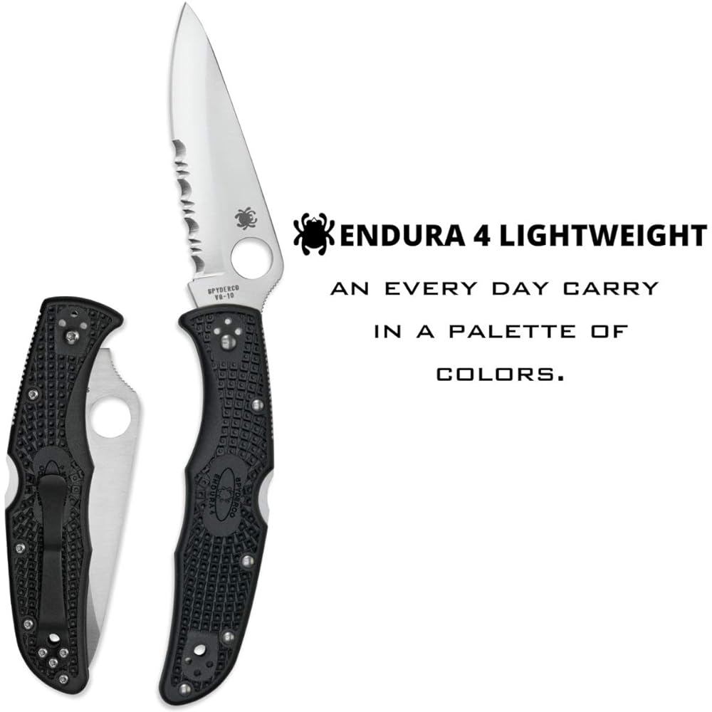 Spyderco Endura 4 Zytel Black Half Wave Blade C10PSBK