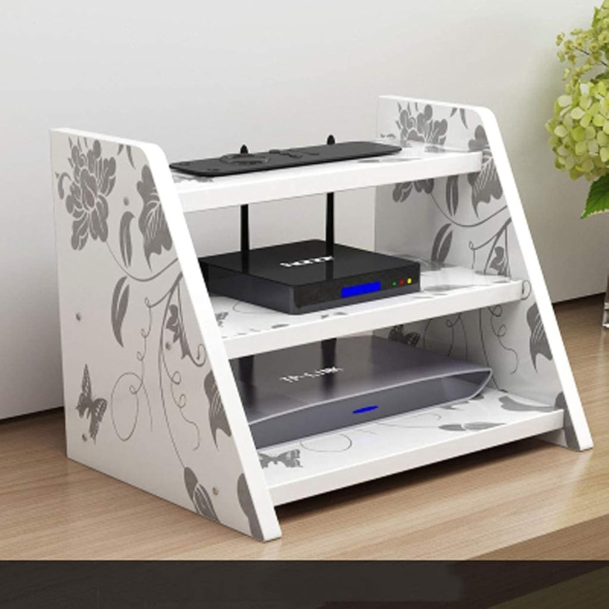 Wall Mount Shelf TV Set Top Box Shelf Router Storage Box Photo Toys Storage Shelf Open Audio Video Shelf Stand, DVD Player/Cable Box/Game Console/Router Floating Shelf Wall Mount