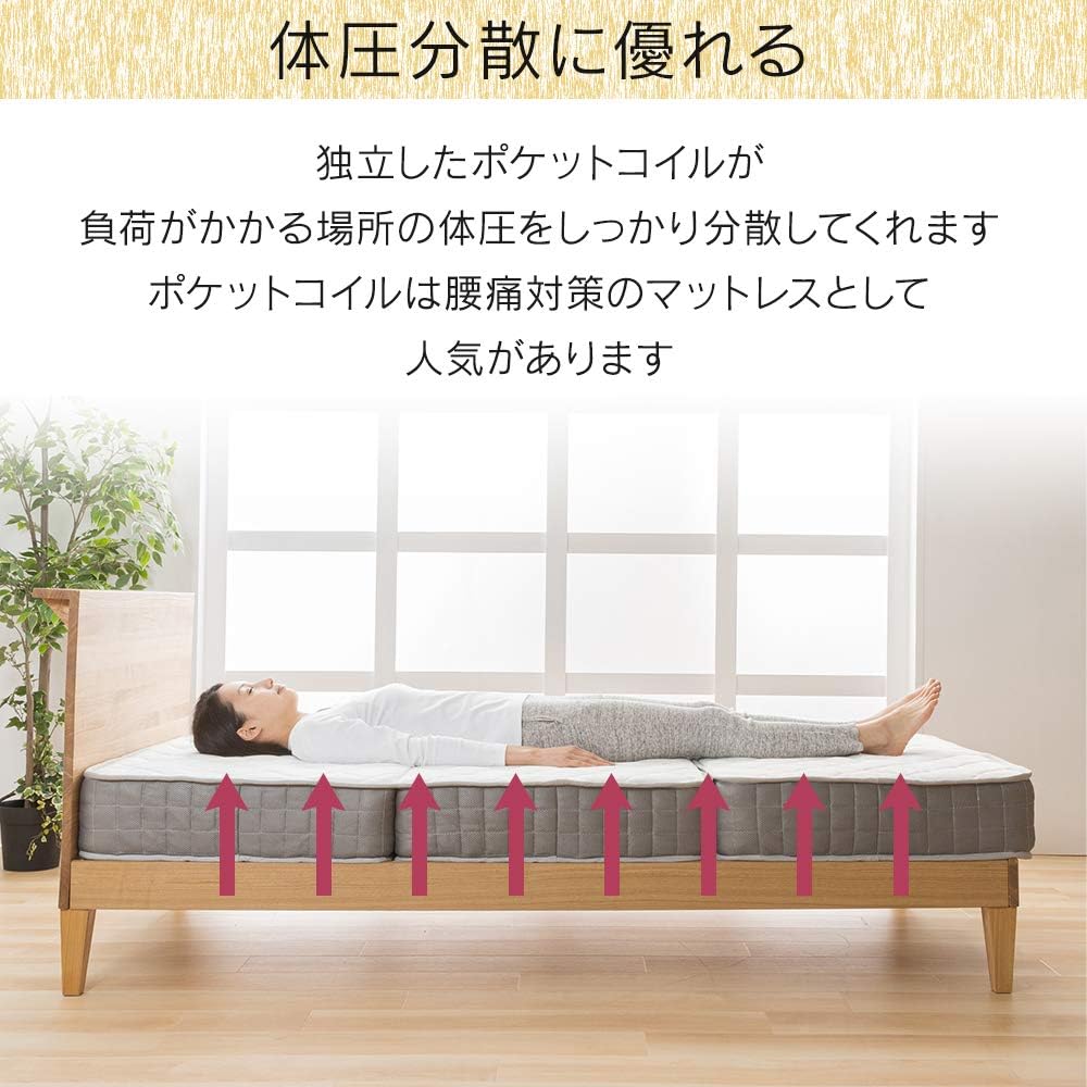 Iris Plaza Mattress Pocket Coil Tri-fold High Breathability Storage Body Pressure Dispersion Single TCM9-S White