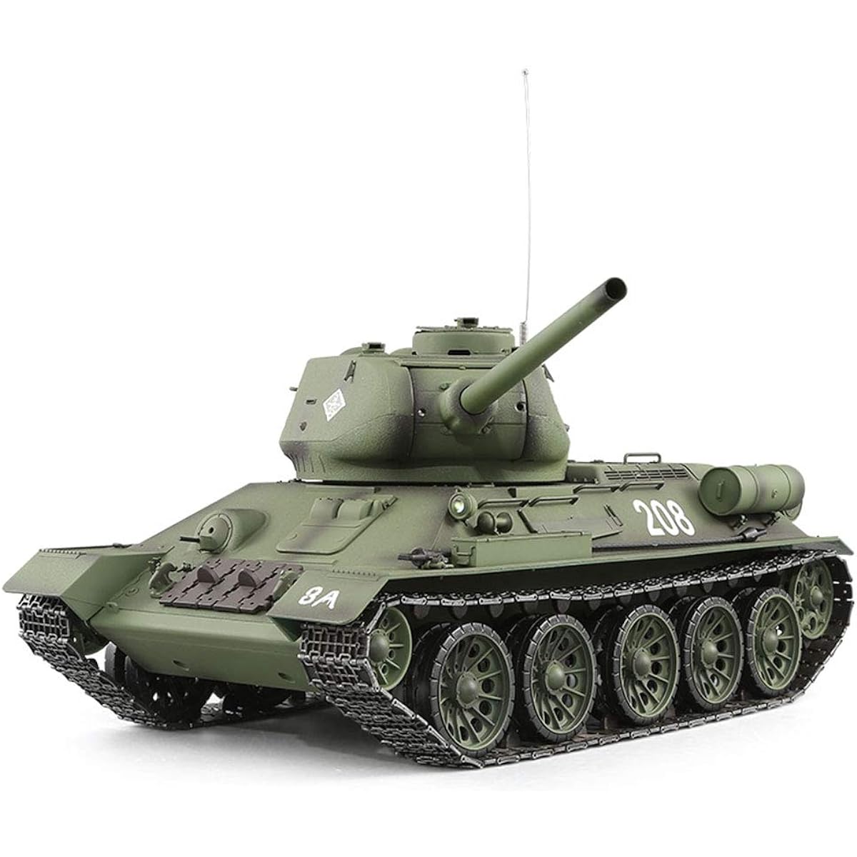 Tank Radio-controlled TK7.0 system latest version 1/16 ratio 2.4G remote control Soviet T-34 main battle tank, simulated sound action smoke and infrared combat shooting bb bullets finished product painting (Basic Edition)