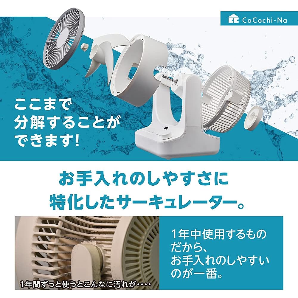Doshisha Circulator DC 18cm Oscillation 9 Air Volume Levels COCOCHI-NA CIRKILATOR Pure White