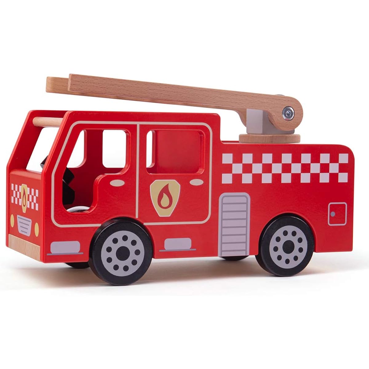 Bigjigs Toys Wooden City Fire Truck Playset