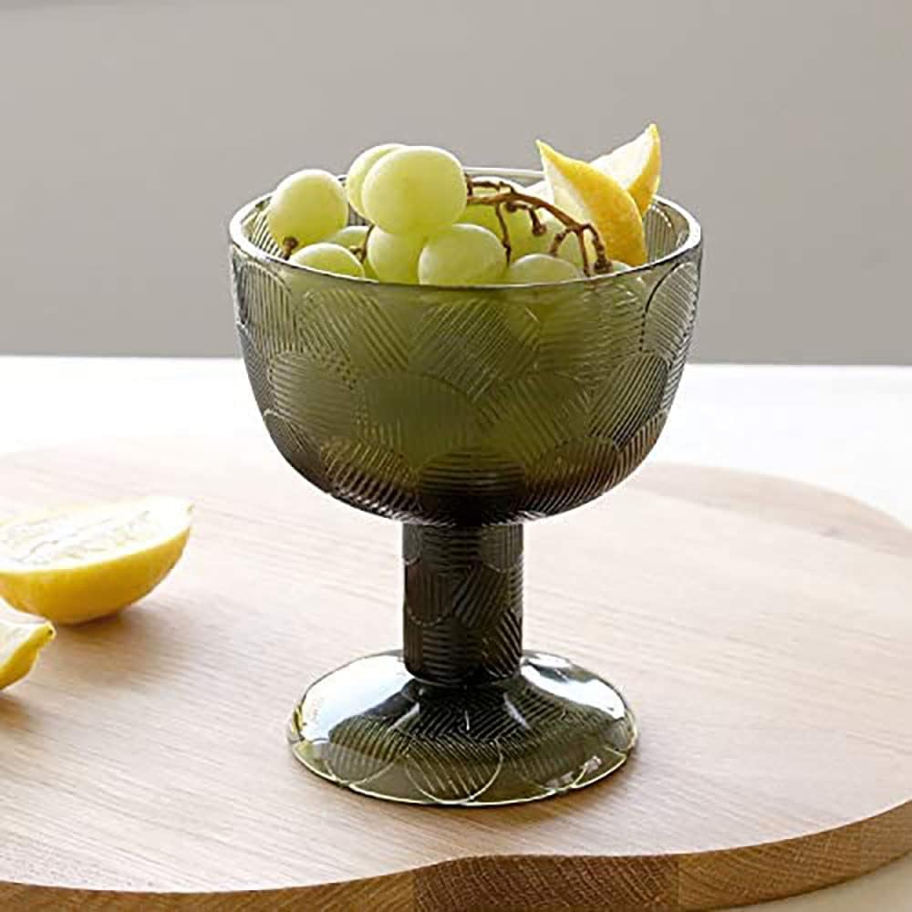 [Regular Imported Product] Iittala Miranda Bowl with Legs 145mm Moss Green 1051297