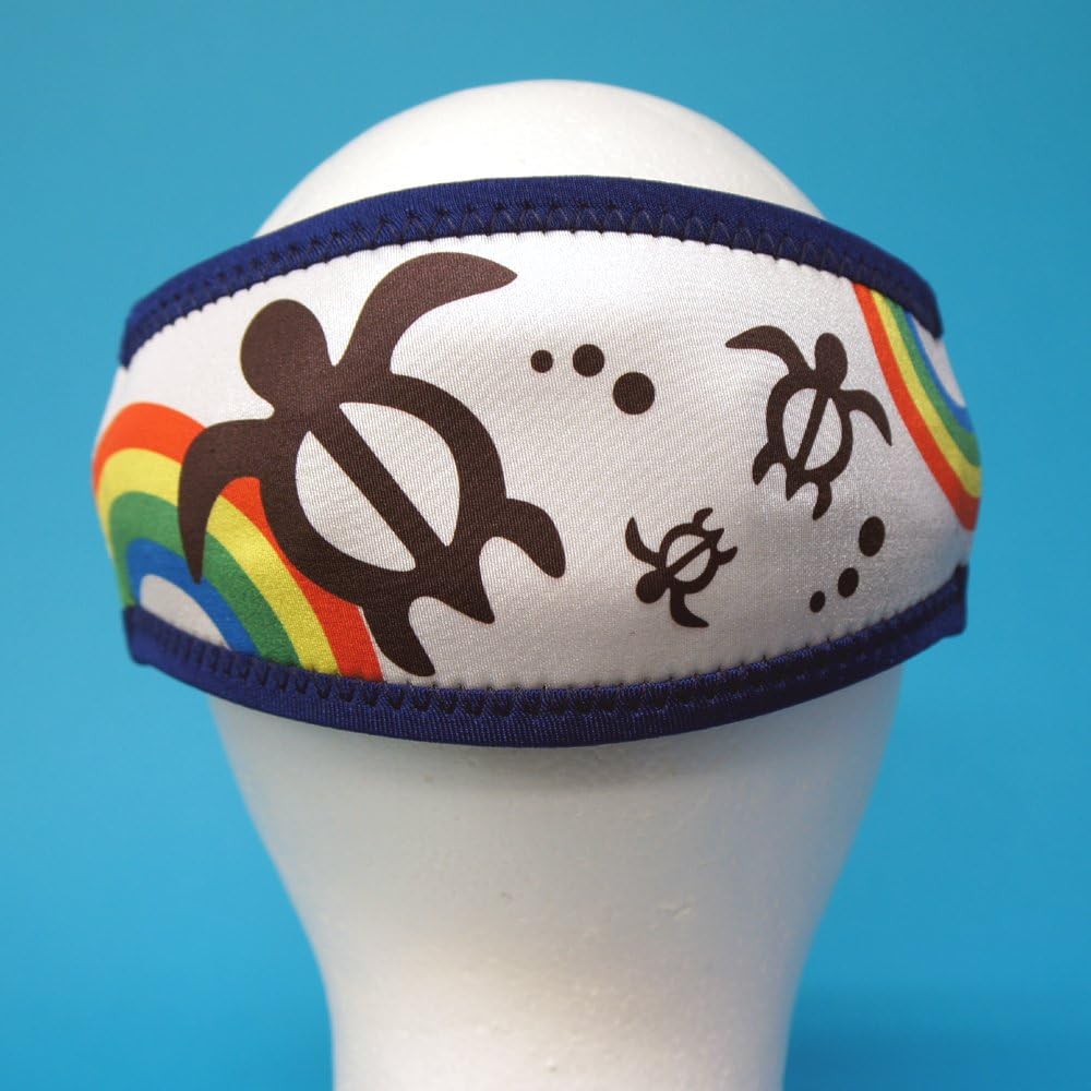 SeaCanary Snorkeling Diving Mask Strap Cover Rainbow Honu White