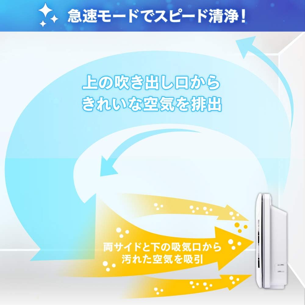 Iris Ohyama Air Purifier, 14 tatami mats, equipped with ions, with dust sensor, deodorizing, disinfecting, deodorizing, dust, pollen, dust collection, PM2.5, pets, quiet, energy saving, lightweight, tobacco, allergy protection, compact, sleep mode, child