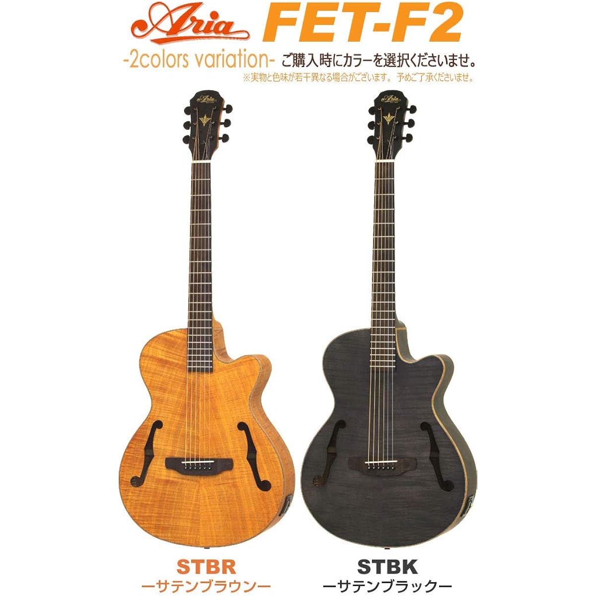 Electric Acoustic ARIA FET-F2 Aria F Hole Acoustic Guitar STBR [Ebi original pick included] [98765]