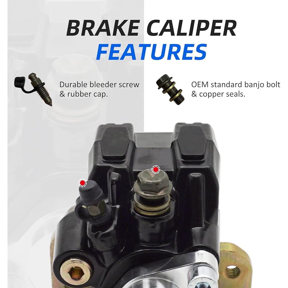 Mati Rear Brake Caliper 43250-HM3-305 Without Parking Brake for Honda TRX250X TRX300EX TRX300X Fourtrax Sportrax with Bracket and Brake Pads