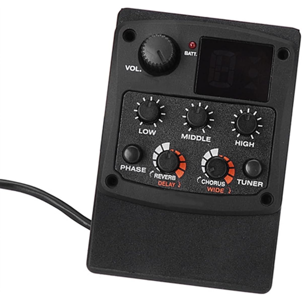 Acoustic guitar preamp Piezo pickup Reverb Delay chorus 3-band EQ Equalizer LCD tuner effect Acoustic guitar pickup replacement