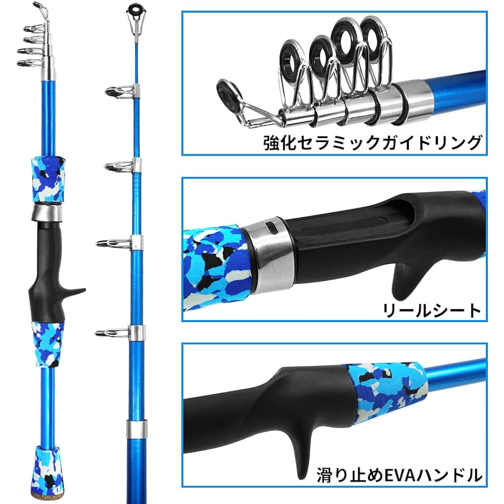 Kilitn Children's Fishing Set, Fishing Rod Set, Compact Rod, Telescoping Fishing Rod & Fishing Reel Set, Includes Fishing Tackle, Fishing Lure, Fishing Tackle Accessories Set, Storage Bag, River Fishing, Sea Fishing, Beginners, Introductory Rod Set